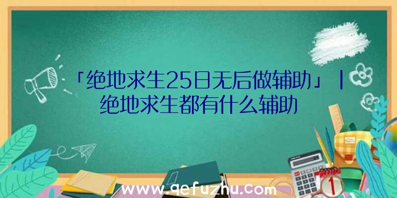 「绝地求生25日无后做辅助」|绝地求生都有什么辅助